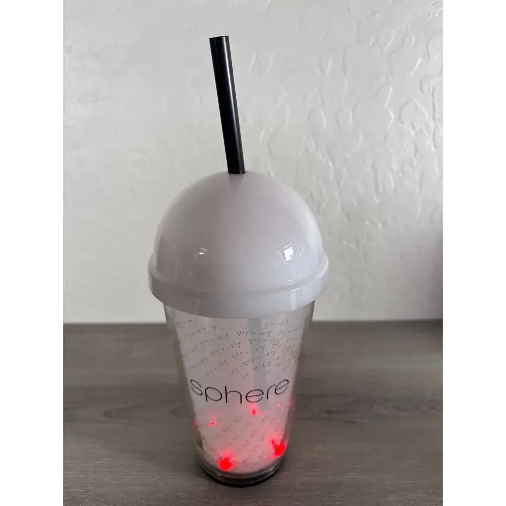 Sphere‎ Las Vegas Souvenir Cup 20z Tumbler W/ Lid Multicolored Lights Concerts